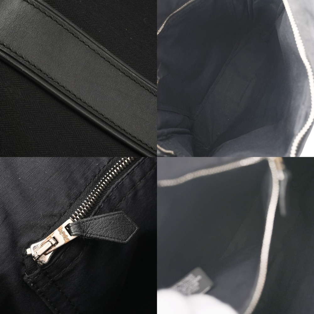 HERMES Acapulco Pochette Bandoulière MM Black Men's/Women's Toile Chevron Vea... - Picture 10 of 11